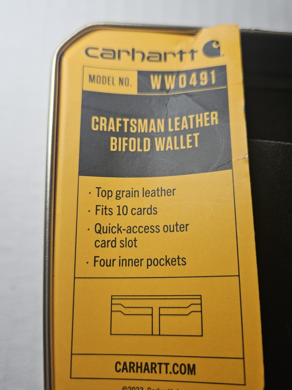 Carhartt Craftsman Leather Bifold Wallet - Black